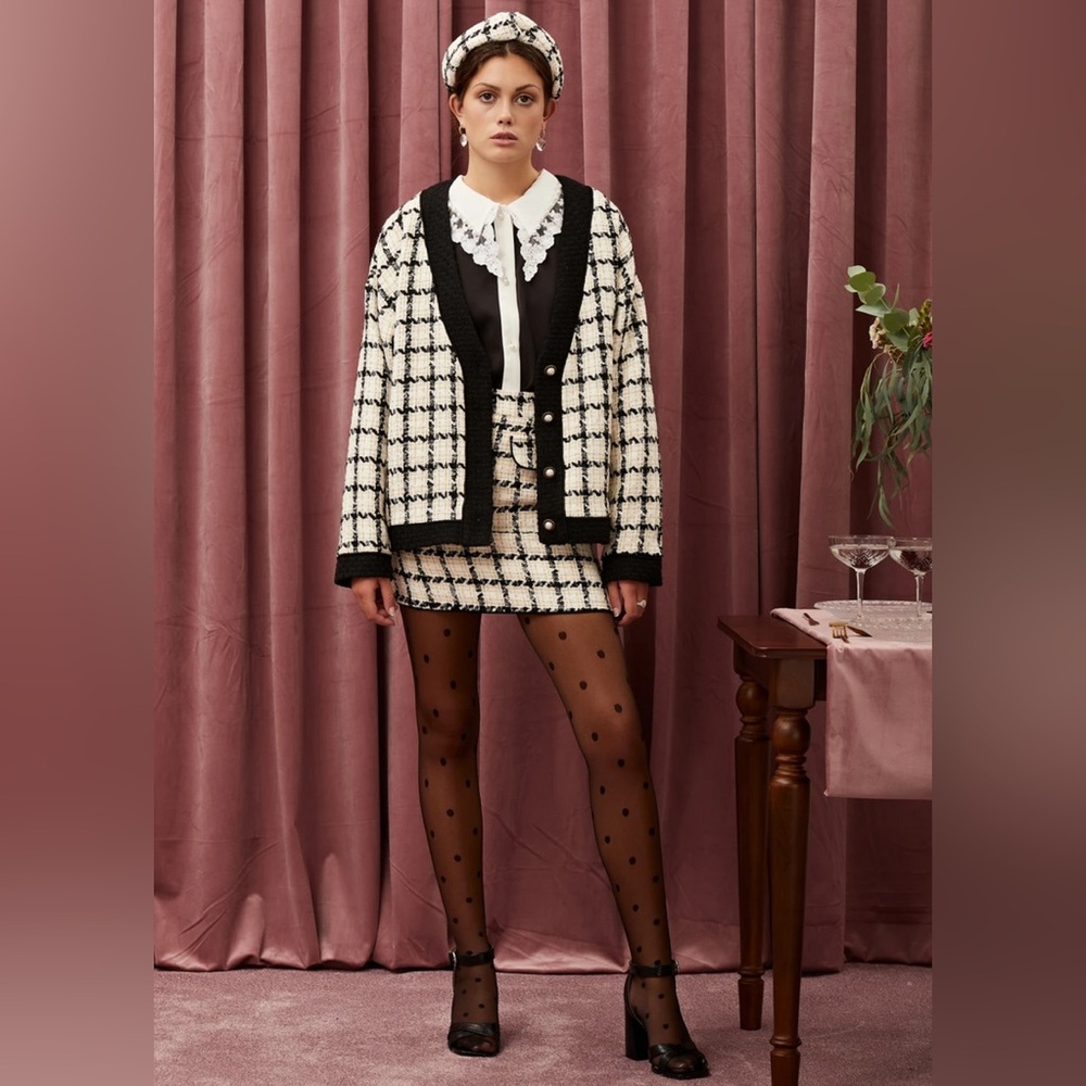 Sister Jane Tweed Cardigan Blazer Jacket XS - Picture 2 of 7